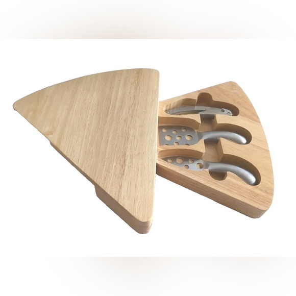 Other - Wooden Cheese Board with Stainless Steel Tools